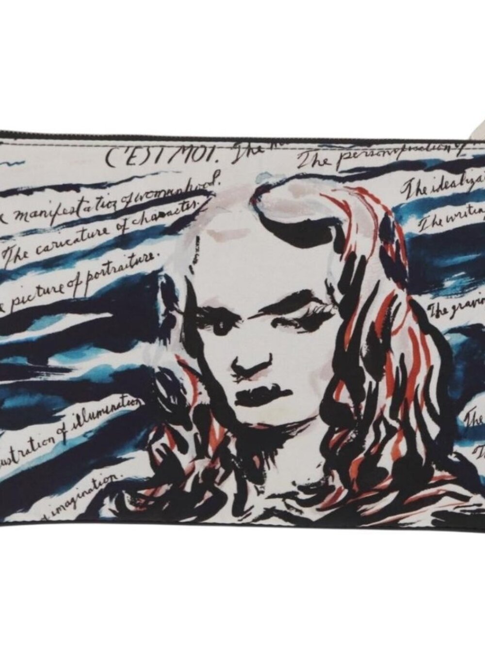 Christian Dior Clutch Bag Nylon RAYMOND PETTIBON Blue Silver Auth bs32109 - Picture 3 of 16